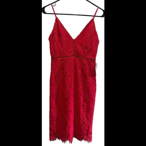ASTR The Label Lattice Inset Lace spaghetti strap boho party event dress NWT - Picture 1 of 4
